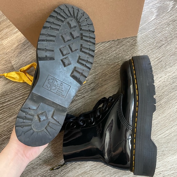 Dr. Martens Molly Platform Patent Leather Boots - Picture 6 of 9